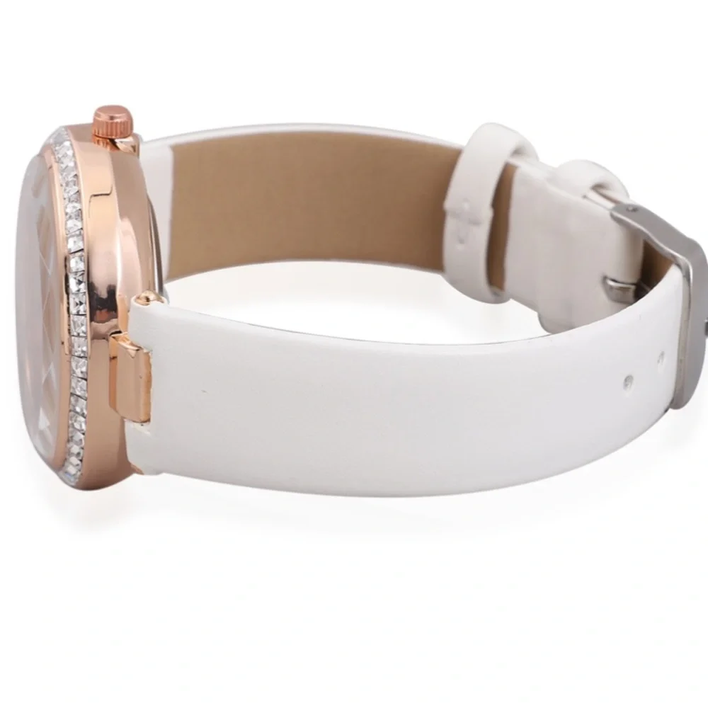 White Watch with White Austrian Crystals